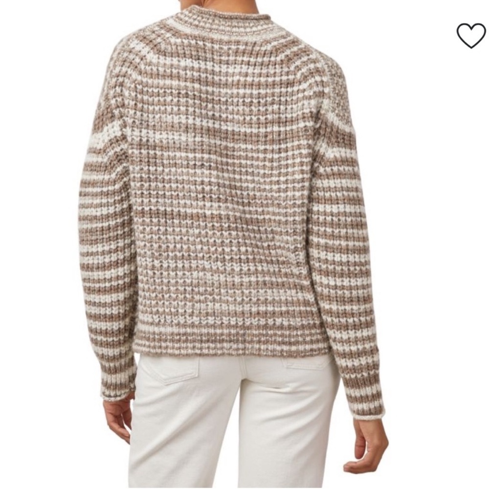 Rails Echo Sweater XS Brown White Space Dye Knit Wool Blend - Picture 2 of 12